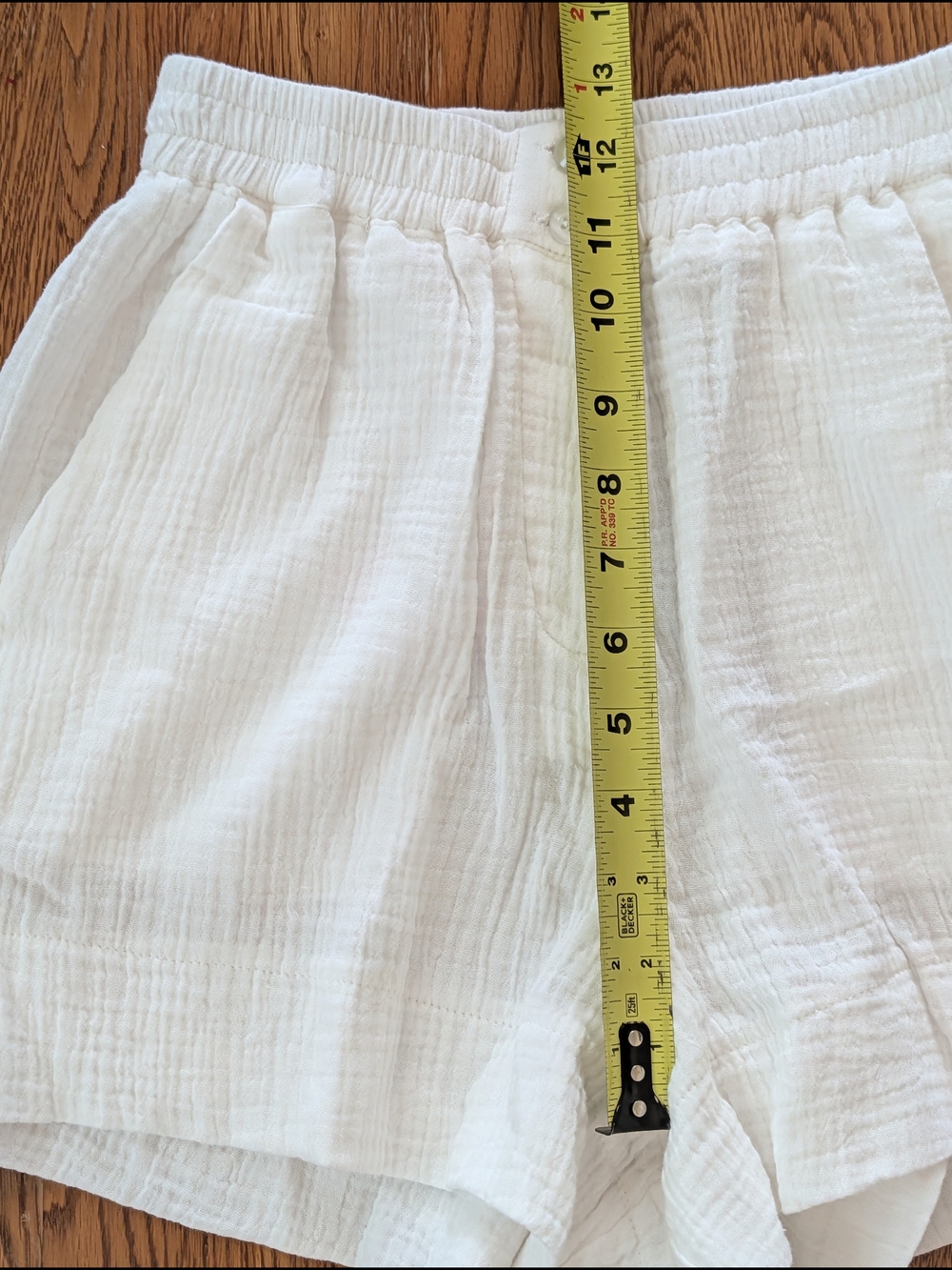 The Shirt Rochelle Behrens Barry Short White Cotton Gauze Shorts - Picture 11 of 12